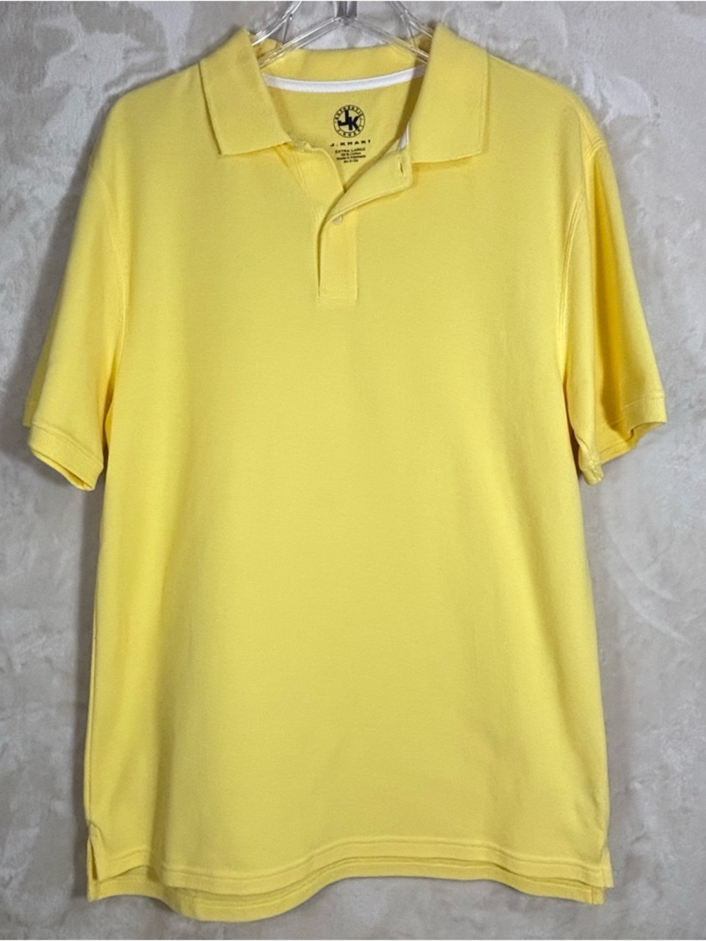 J. Khaki Men’s Bright Yellow 100% Cotton Classic Polo Shirt Size XL
